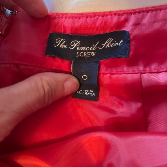 J Crew Red faux wool pencil skirt size 0 - Picture 3 of 3